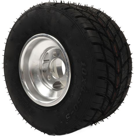 Pneu 10x4.50‑5 avec moyeu anti-éclatement et antidérapant universel pour VTT, UTV, karting et véhicules agricoles (1/5)