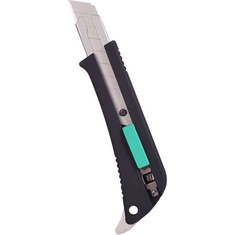 Cuter 18mm Preciso Negro Retractil Bloqueo Seguridad Ergonomico Cguia Acero Inox (1/3)