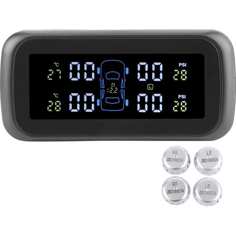 Système de surveillance de la pression des pneus sans fil avec écran LCD et 4 capteurs (1/5)