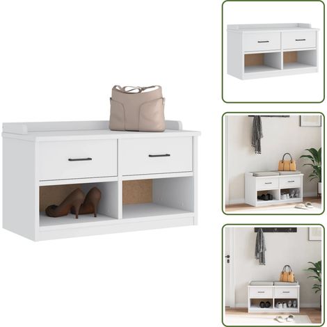 vidaXL Banc de couloir SANDNES blanc 87x40x50 cm bois de pin massif