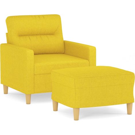 Maison Exclusive - Sessel mit Hocker Hellgelb 60 cm Stoff