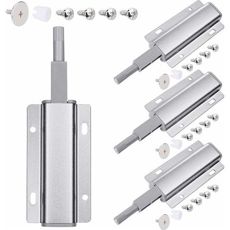 Push to Open Aimant Porte Placard, 4Pcs Loquet Magnetique Push Open Amortisseur, Push to Ope Amortisseur (1/4)
