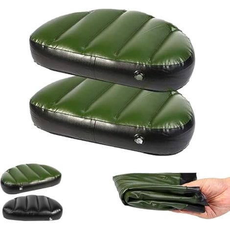 Lot de 2 coussins de siège gonflables pour kayak, cano et bateaux gonflables, coussin universel pour piscine extérieure (vert) (1/5)