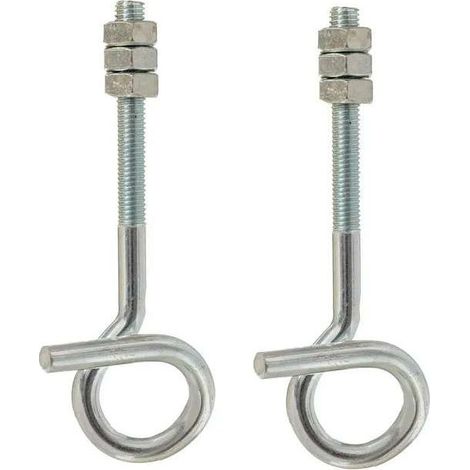 Set di 2 ganci per altalena in acciaio M10 – 3 dadi inclusi – Per altalene, amache e alberi – Elevata resistenza (1/2)
