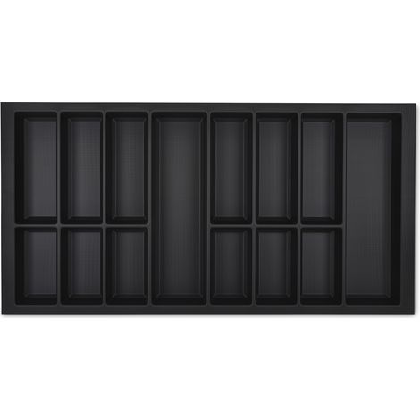 ORGA-BOX VII Besteckeinsatz  Besteckkasten schwarz 1000 mm mit Softtouch Oberfläche (1/5)