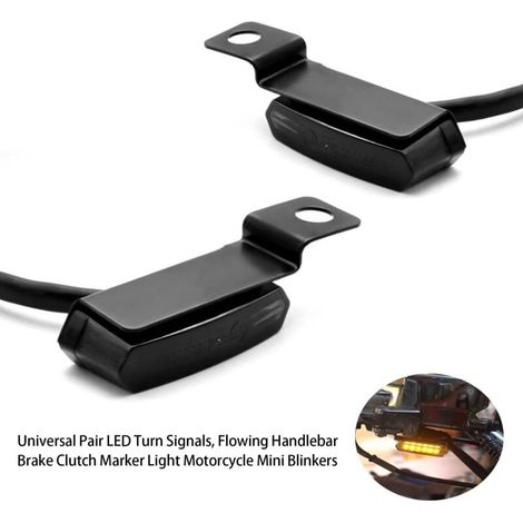 Paire universelle de clignotants à LED, feux de gabarit, de frein, d'embrayage et de guidon pour moto (1/4)