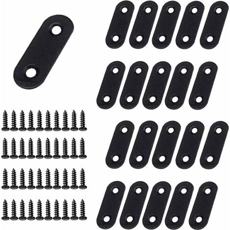 Stainless steel flat brackets 40 x 16 x 2 mm – Pack of 20, high strength, robust fixing for industrial mounting