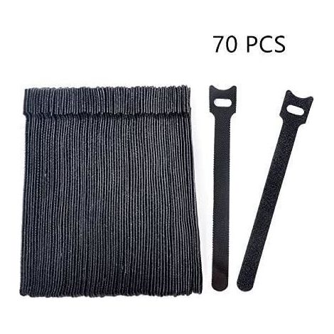 70 PCS Cable Management Recharge réutilisable Organigramme de serre-câbles, crochets de 6 pouces et boucles de câble à câble ajustab (1/2)