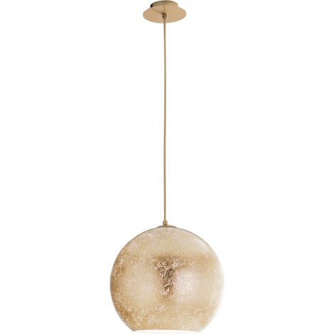 "Lampadario a sospensione VANITY oro in vetro con cavo in tessuto (1xE27)" (1/2)