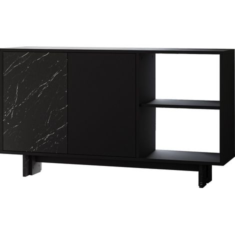 Anrichte aus Holz "Ravello" - 140 x 35 x 80 cm - Schwarz