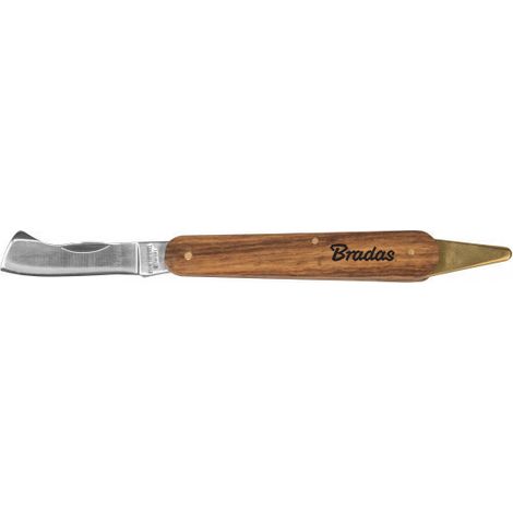 Couteau de jardin à greffer pliant "INOX" manche bois (1/2)