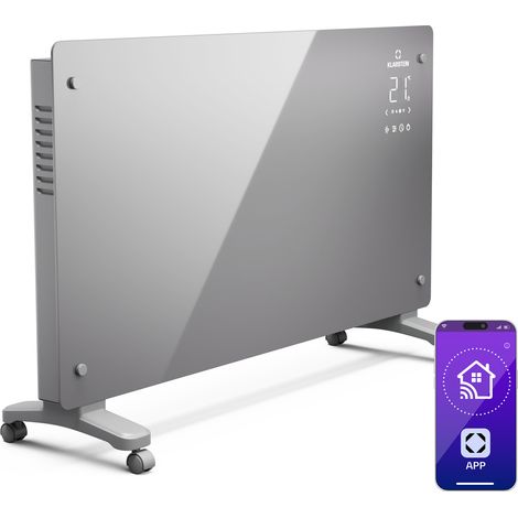 Klarstein Bansin Crystal Smart Konvektor-Heizgerät – 2500 W, Led-Anzeige, Wandmontage/Freistehend, App-Steuerung, Energieeffizient, Überhitzungs- Und Frostschutz, Kindersicherung, Elektroheizung Für Z (1/5)