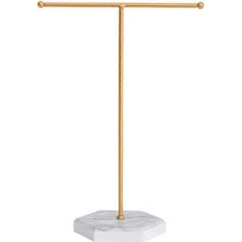 Présentoir à bijoux, porte-colliers, barre en T, métal plaqué, tour de rangement pour bijoux de table. (1/5)