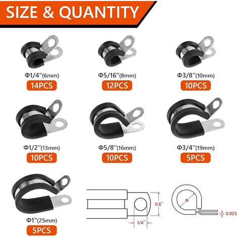 EXLECO Collier Durite 6mm 8mm 10mm 13mm 16mm 19mm 25mm (1/3)