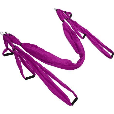 Ensemble de balançoire de yoga aérien en polyester et coton réglable, hamac de yoga pour améliorer la flexibilité et l'exercice physique, violet (1/5)