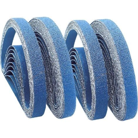 Bandes Abrasives Corindon de Zirconium,13 x 457 mm, grain 80 pour Black & Decker, poncer le métal, le bois, l'élimination de la rouille ,Peintures - Lot de 9 bandes abrasives (1/4)