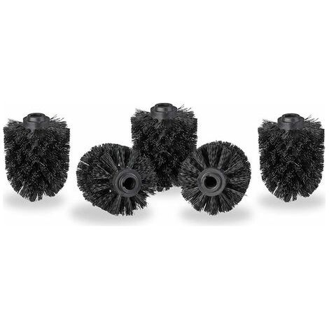 Tête de rechange pour brosse de toilette, en plastique noir, 8 x 8 x 10 cm-AquaForge (1/5)