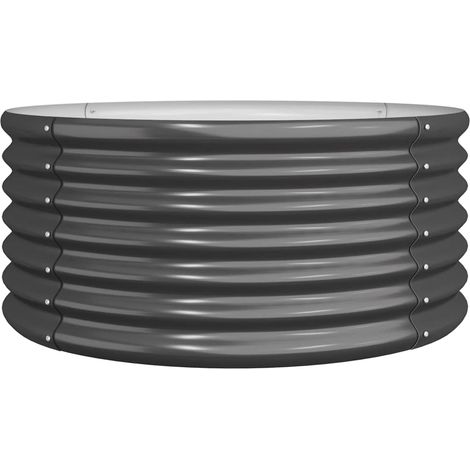 Jardinière, Pot de Fleurs d'extérieur, Acier enduit de poudre 80x80x36 cm Anthracite OIB7393E (1/4)