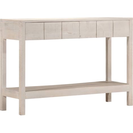 Tavolo Consolle Bianco 110x35x75cm Legno Massello di Mango vidaXL