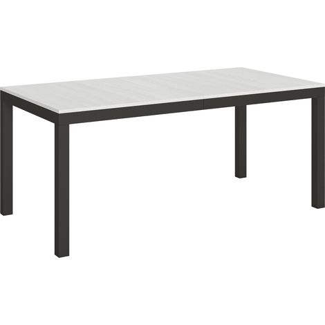 Tavolo allungabile 180/440x90 cm Everyday Evolution bianco frassino telaio e gambe antracite