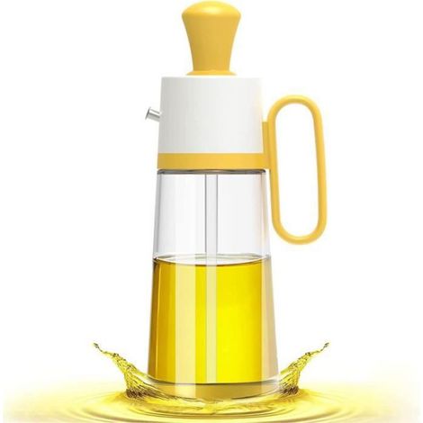 Flacon en verre d'huile d'olive, 3 en 1 distributeur d'huile d'olive pour la cuisson, 550 ml - jaune (1/4)