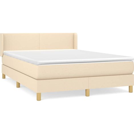 Maison Exclusive - Giroletto a Molle con Materasso Crema 140x200 cm in Tessuto (1/5)