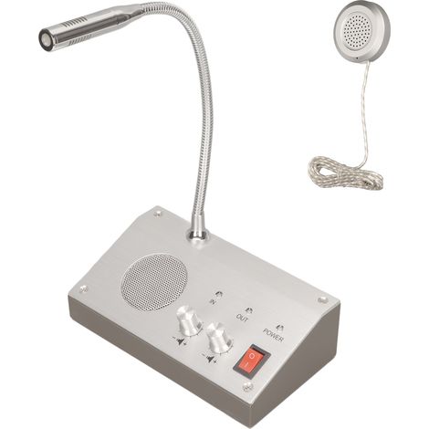 Système d'interphone de fenêtre argenté à double voie avec commande automatique et son pur, pour banc de 100-240 V (prise américaine). (1/5)