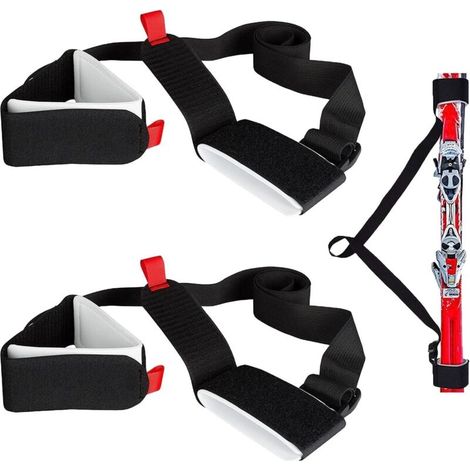 Verstellbare Skigurte 50–100 cm – Hochwertiges Nylon – Zum Transport von Skiern und Stöcken – Für Damen und Herren