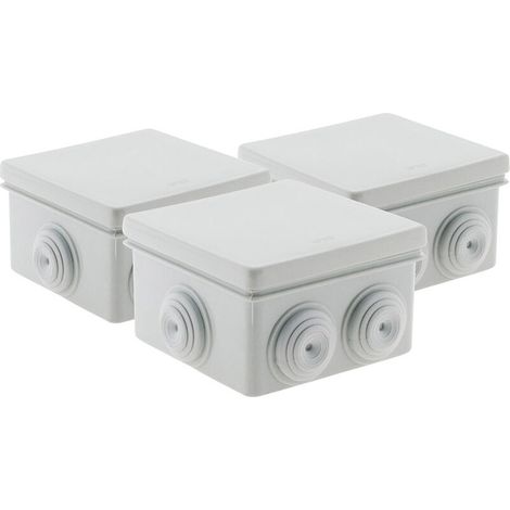 de boîtes étanches carrées - Lot 3 80x80x40mm Gris (1/4)