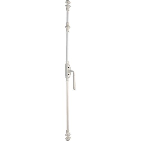 Map Industries – Fausse crémone à béquille pour menuiseries PVC – Finition blanc RAL9016 – Boîtier 126mm x 36mm x 20mm – Coulisseau 55mm x 33.4mm x 15.6mm