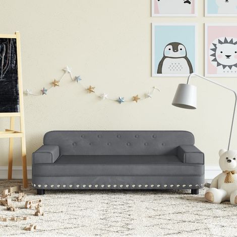 Canapé pour enfants Canapé Sofa scandinave gris foncé 90x53x30 cm velours 43782 (1/5)