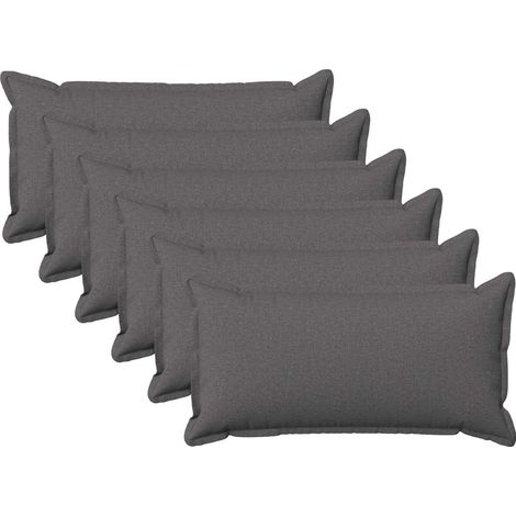 Cushion Cover 6 pcs HOUTEN Light Grey 40 x 80 cm Faux Linen vidaXL