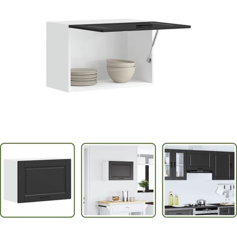 vidaXL Holzwerkstoff - Küchen-Hängeschrank Porto Schwarz Holzwerkstoff (1/5)
