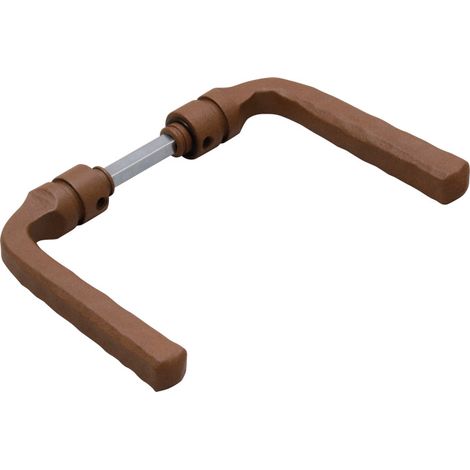Béquille double bellac – Décor époxy rouillé – Poignée de porte d'entrée – Pour porte 38 à 48 mm – Résistance corrosion grade 3 – Bouvet (1/4)