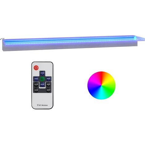Maison Exclusive - Déversoir pour cascade avec LED RVB Inox 108 cm (1/5)