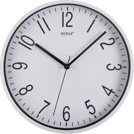 Horloge Murale pour la Cuisine, Le Salon, la Salle à Manger ou la Chambre. Pendule Murale, pour Cuisine, Salon ou Salle à Manger, 30 x 4,3 x 30 cm, Polypropylène, Blanc et Noir (1/5)