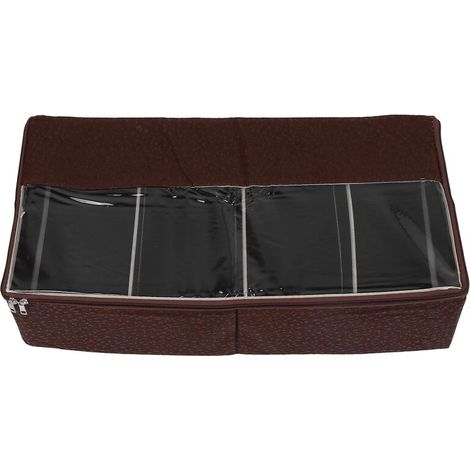 Armoire à chaussures transparente en tissu non tissé, empilable et pliable, rangement pour chaussures, organisation des chaussures, boîte à poussière, café (1/5)