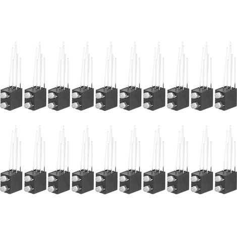 20 Pièces Support LED Bicolore 3 Broches, Cathode Commune, Vert à Gauche Rouge à Droite