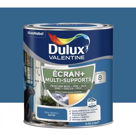 Peinture DULUX VALENTINE Ecran+ Multi-supports Bleu breton 0,5 L (1/4)