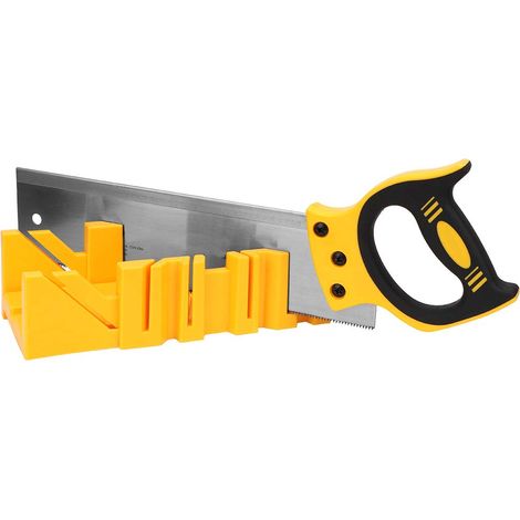 Scie à onglet avec guide - 30,5 cm - Plastique ABS - Pince d'angle - Boîte à onglets avec scie arrière de 35,6 cm - Pour le travail du bois (1/5)