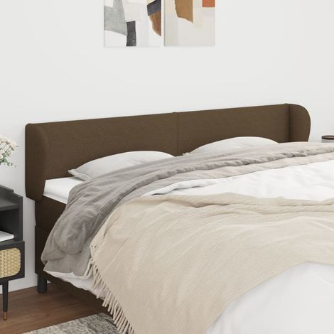 Kopfteil mit Ohren Dunkelbraun 183x23x78/88 cm Stoff (1/5)