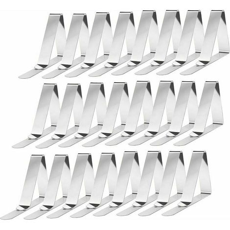 Lot de 24 Pinces à Nappe en INOX Pinces À Nappe De Table Ressort (1/5)