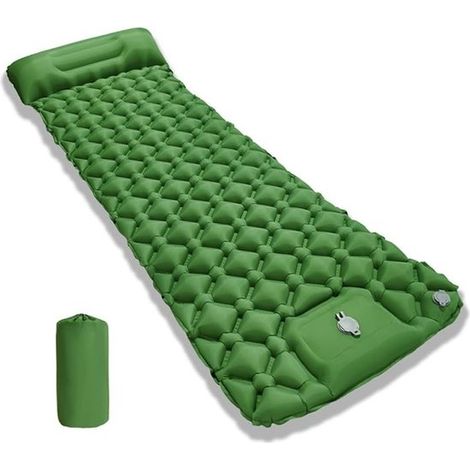 Ultraleichte, selbstaufblasende Isomatte mit Kissen und Fußpumpe, wasserdicht und isolierend für Camping und Outdoor-Aktivitäten (1/5)
