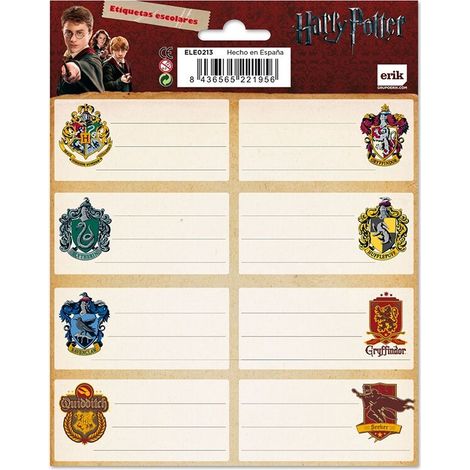 ETIQUETA ESCOLAR ERIK 15,8x20 HARRY POTT