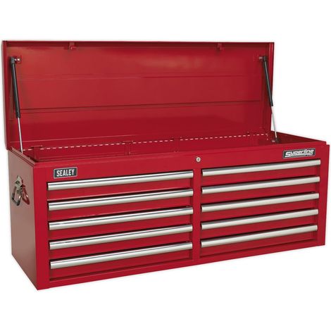 Sealey Topchest 10 Drawer with Ball-Bearing Slides - Red AP5210T