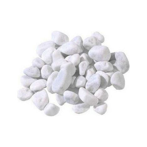 Ciottoli marmo - BIANCO CARRARA 25/40 mm 20 kg - sassi pietre arredo vasi e giardino