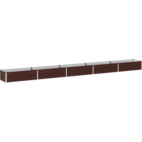 Raised Garden Bed Brown 400 x 40 x 24 cm cold-rolled steel vidaXL