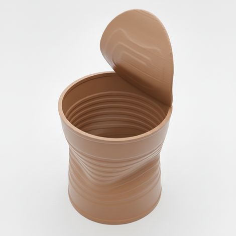 Pot de fleurs marron en forme de boîte de conserve écrasée, design moderne (1/4)