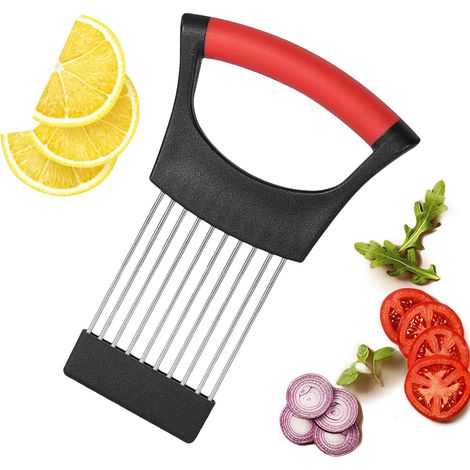 Coupe-oignons pou tanche, pote-tanches d'oignon, suppot de coupe de fuits pou la cuisine - Outil de coupe multifonction pou oignons, viandes, pommes de tee, tomates et citons (1/5)
