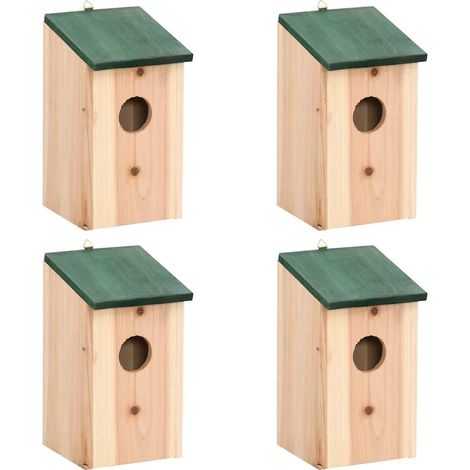vidaXL Casa para pájaros 4 unidades madera 12x12x22 cm (1/5)